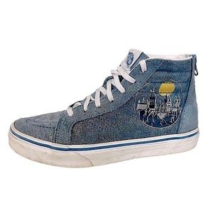 HARRY POTTER X KEDS Silver Blue Leather Hogwart’s Graphic High Top Sneaker